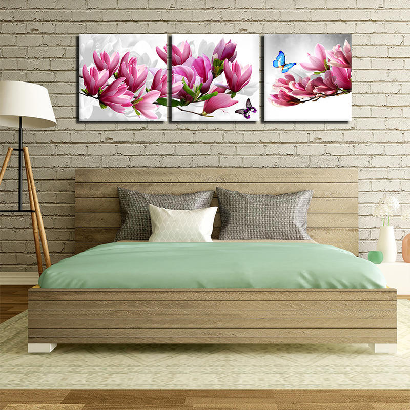 Beautiful Pink Flower Landscape Canvas Painting