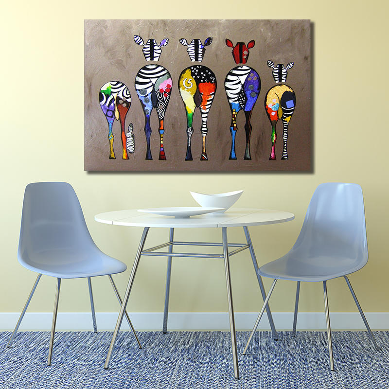 Zebra Back Canvas Painting Wall Art Home Decor