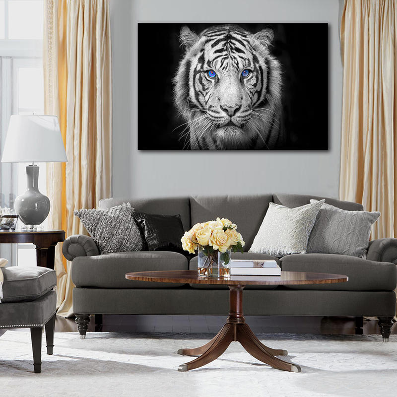 Framed Black and White Wall Art Tiger Canvas Prints Aniaml Pianting Framed Black and White Wall Art Tiger Canvas Prints Aniaml Pianting
