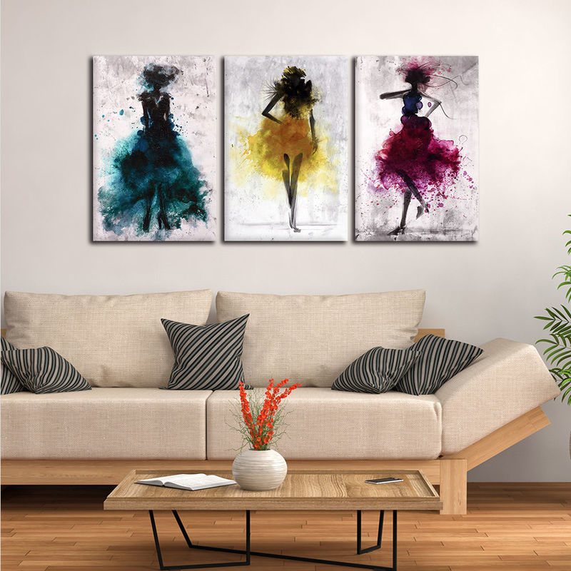 Abstract Watercolor Fashion Women Canvas Wall Art
