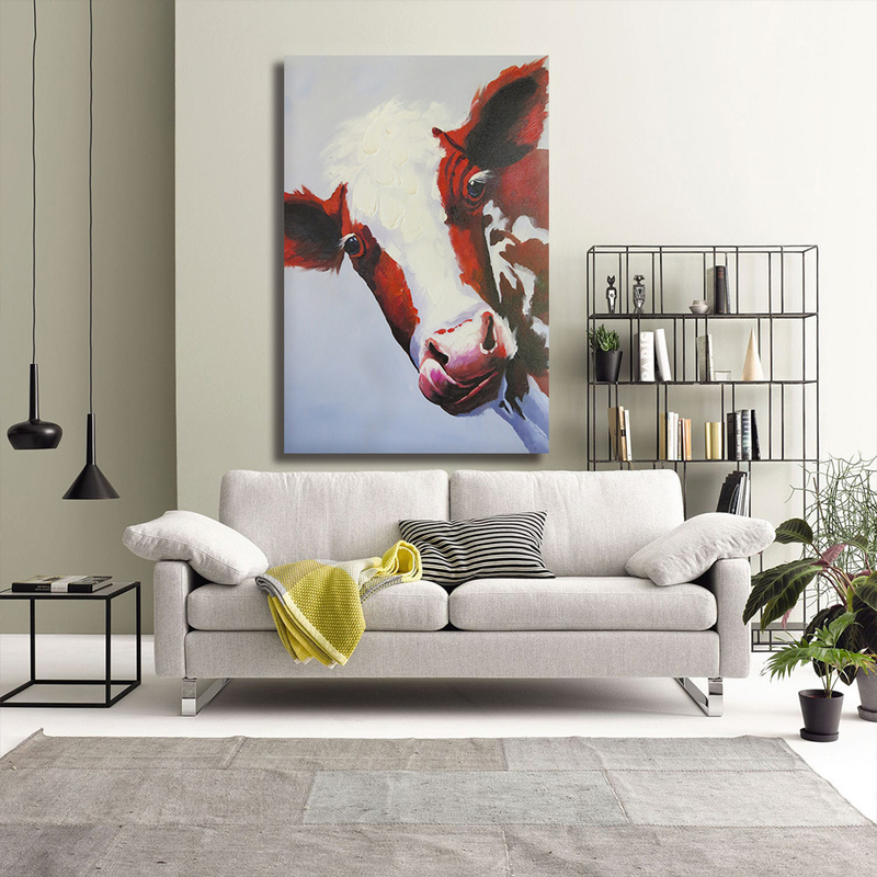 Animal Canvas Wall Art,Cow Painting for Wall Art