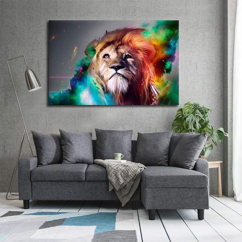 Abstract Lion Head Canvas Wall Art for Living Room Deocr