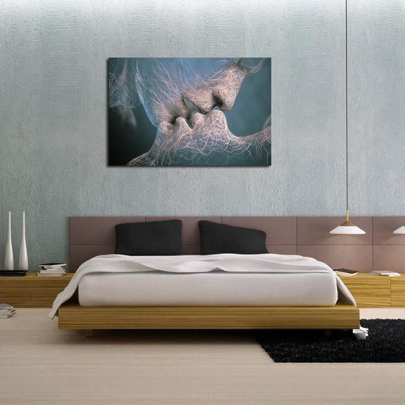 Abstract Kiss Lover Canvas Prints Wall Decor