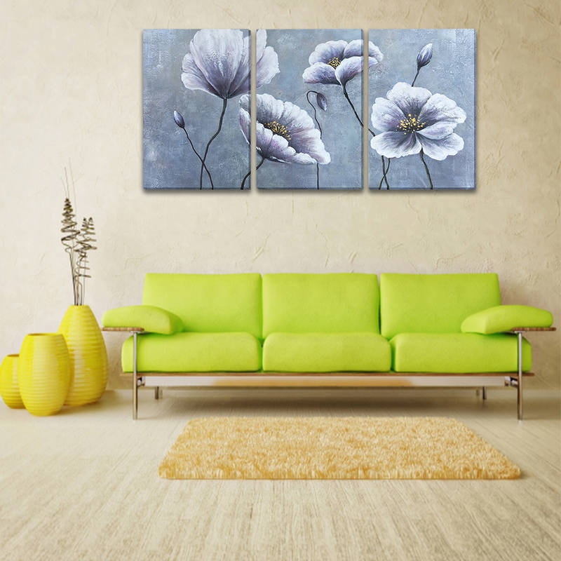 Hand Painted Purple Flowers Wall Art for Home Decor Hand Painted Purple Flowers Wall Art for Home Decor