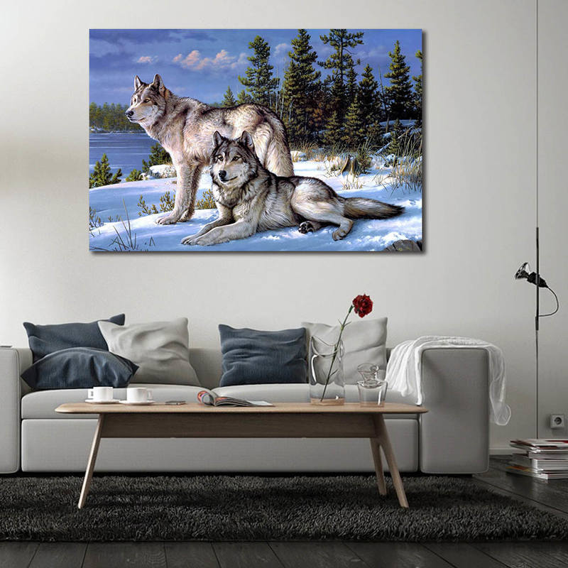 Wild Life Wall Art,Wolf Print Paintings for Home Decoration