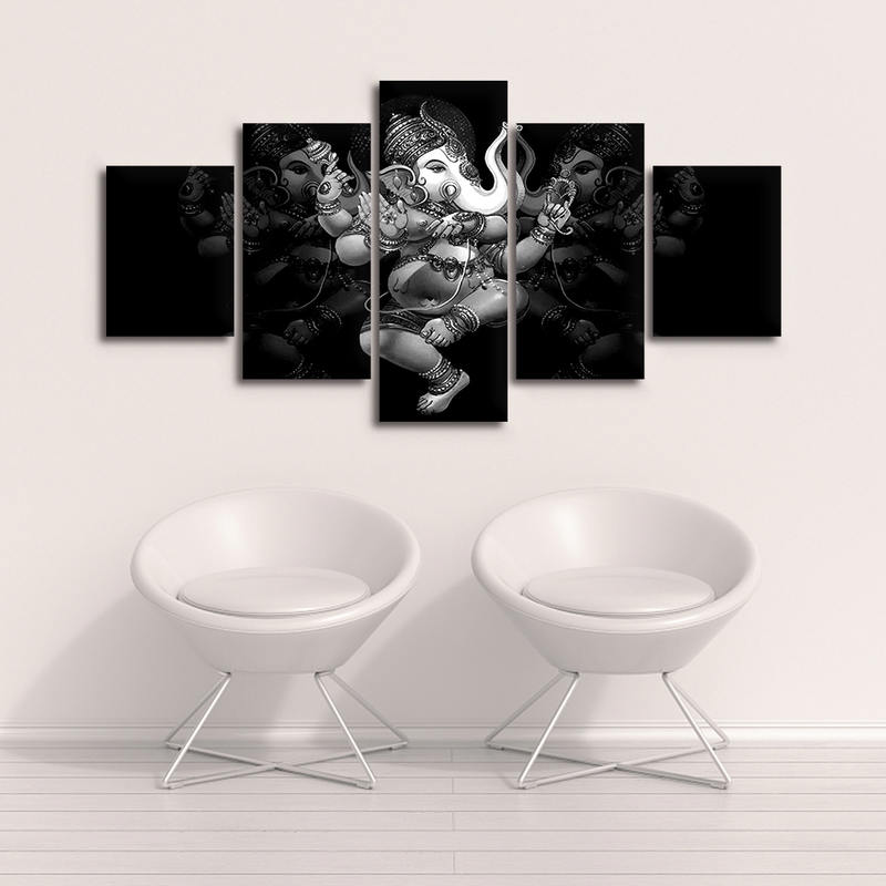 Canvas Prints Lord Ganesha Oil Painting Buddha Wall Art 