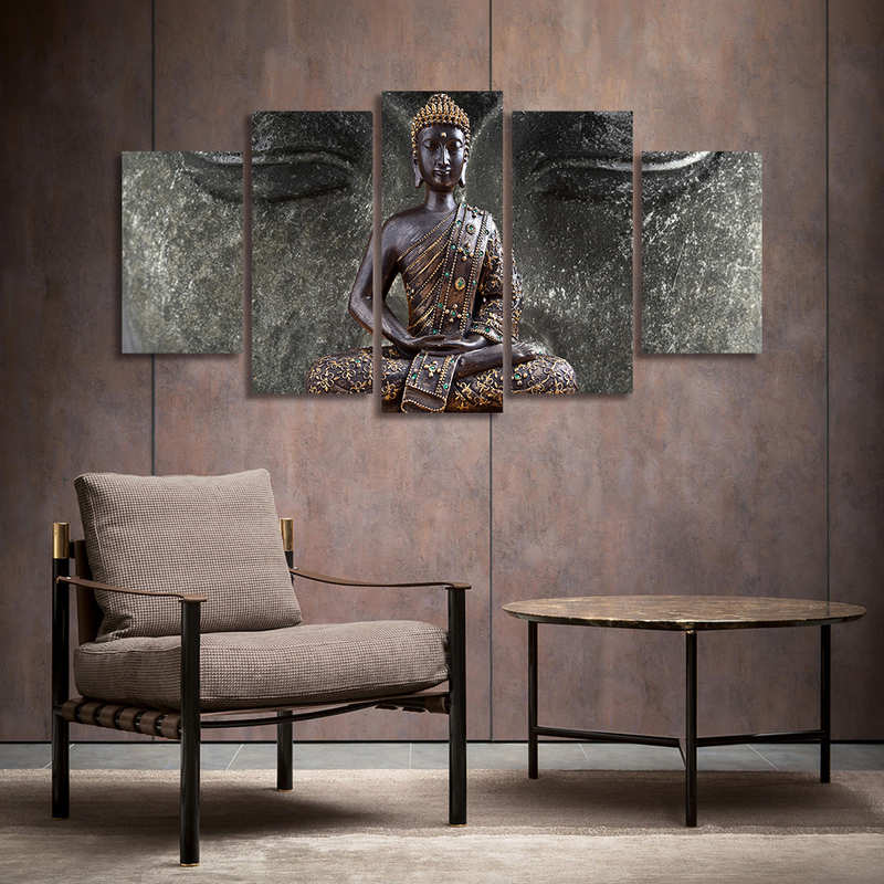 Buddha Canvas Prints Wall Art 5 Panels