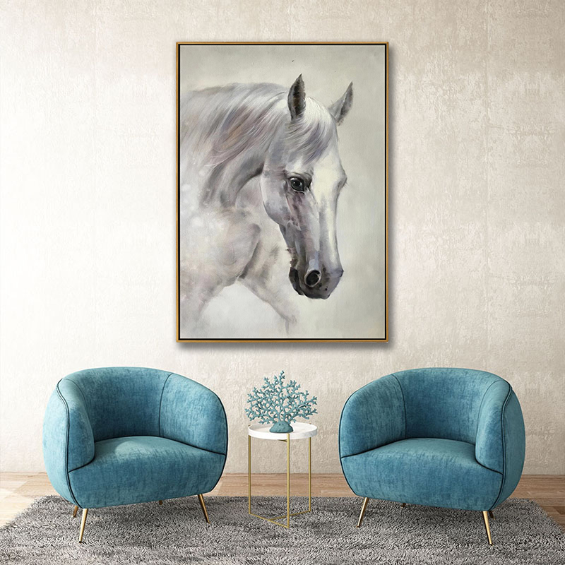 Oil Painting of White Horse Head 1 Oil Painting of White Horse Head 1