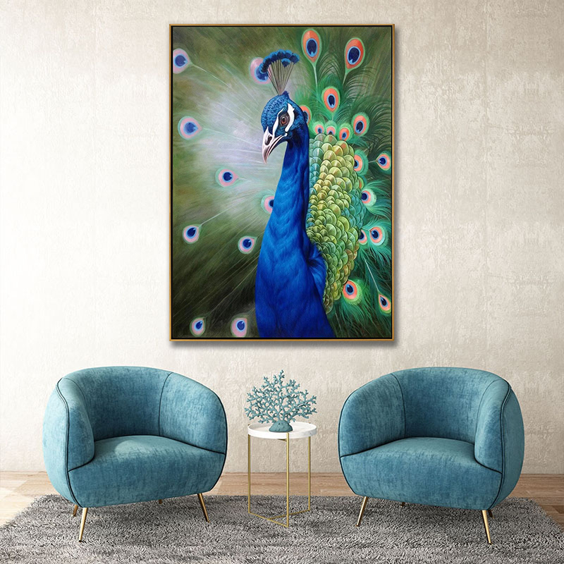 Peacock Oil Painting on Canvas Peacock Oil Painting on Canvas