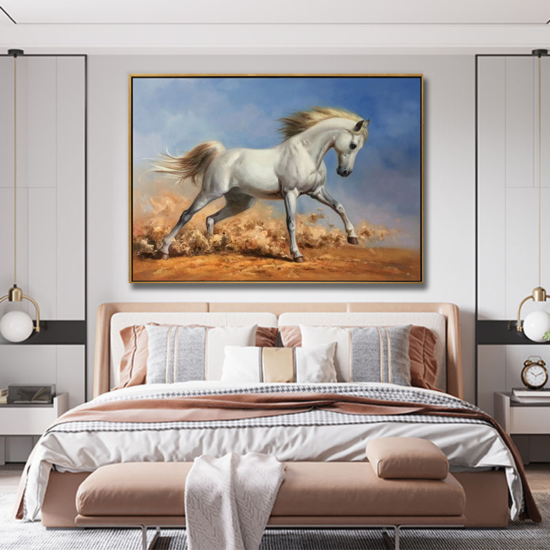 Hand Painted Horse Painting on Canvas Impressionist