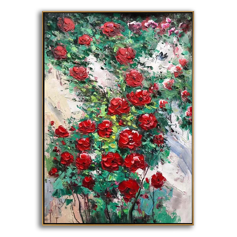 Red Rose Canvas Painting Wall Art Red Rose Canvas Painting Wall Art