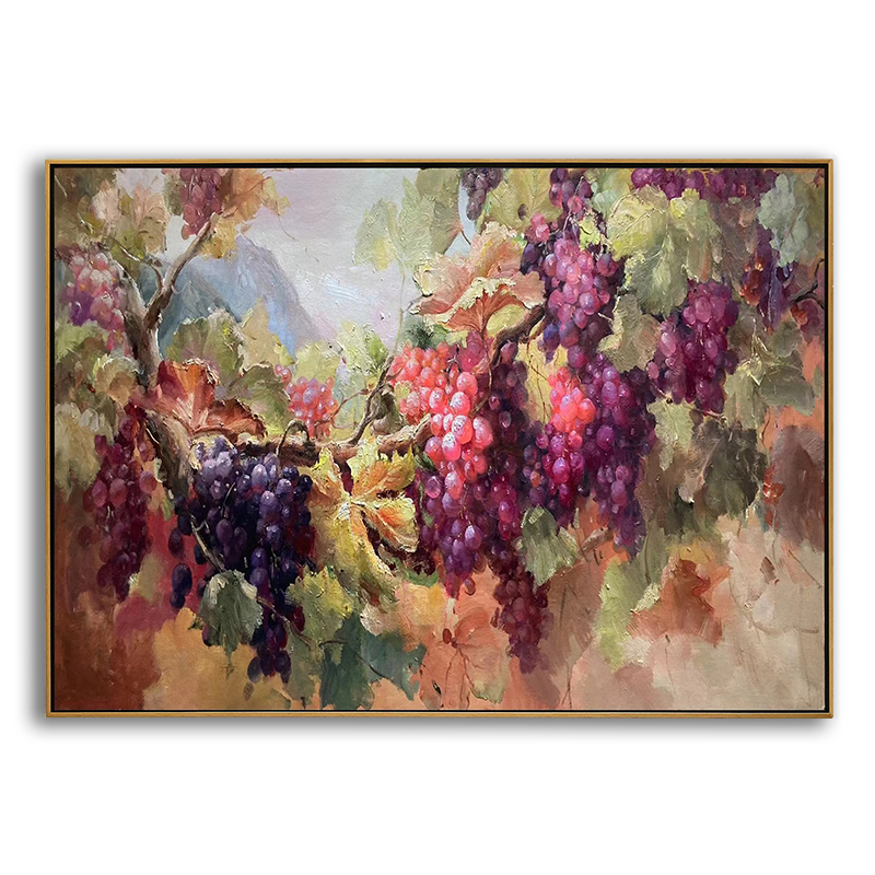 Still Life Grapes Painting on Canvas