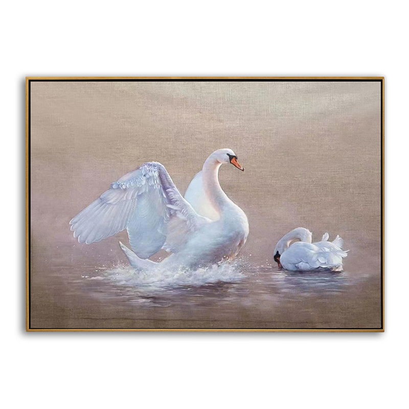 Swans Oil Painting on Canvas